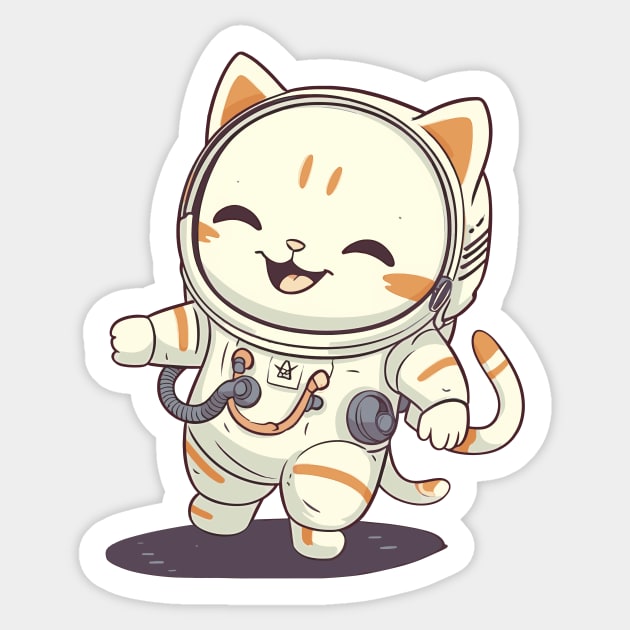 Happy Space Kitty Sticker by Purrestrialco